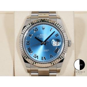 ロレックス デイトジャスト41 Ref.126334 SS/WG アズーロブルー文字盤 オイスターブレスレット｜commitginza