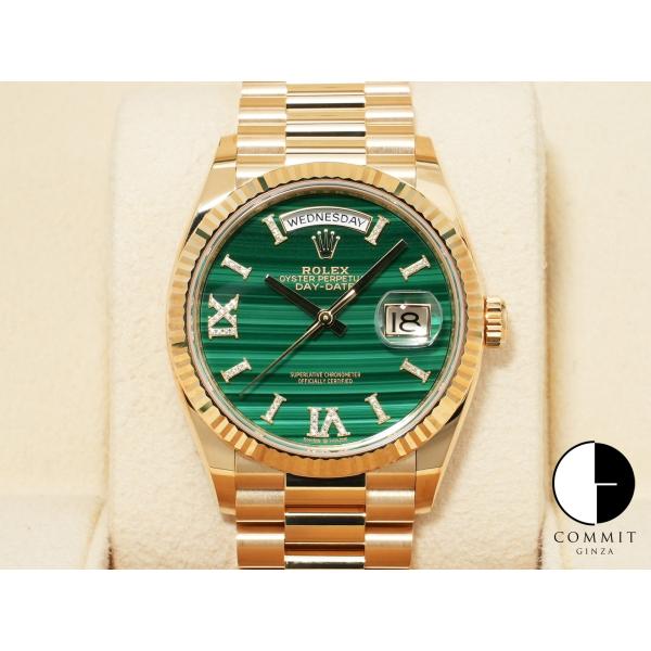 ロレックス デイデイト36 Ref.128238 イエローゴールド マラカイト文字盤