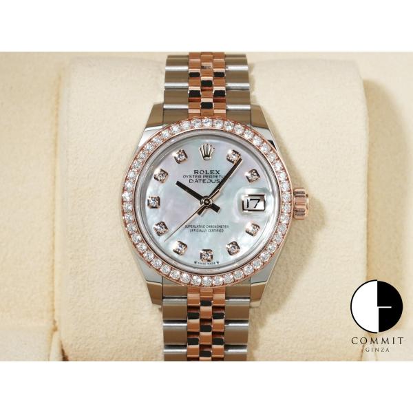 ロレックス デイトジャスト28 Ref.279381RBR ステンレススチールxエバーローズゴールド...
