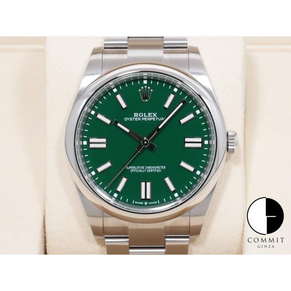 ロレックス オイスターパーペチュアル41 Ref.124300 SS グリーン文字盤