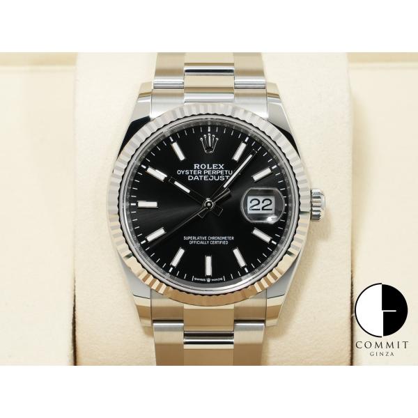 ロレックス デイトジャスト36 Ref.126234 ステンレススチール/ホワイトゴールド ブラック...