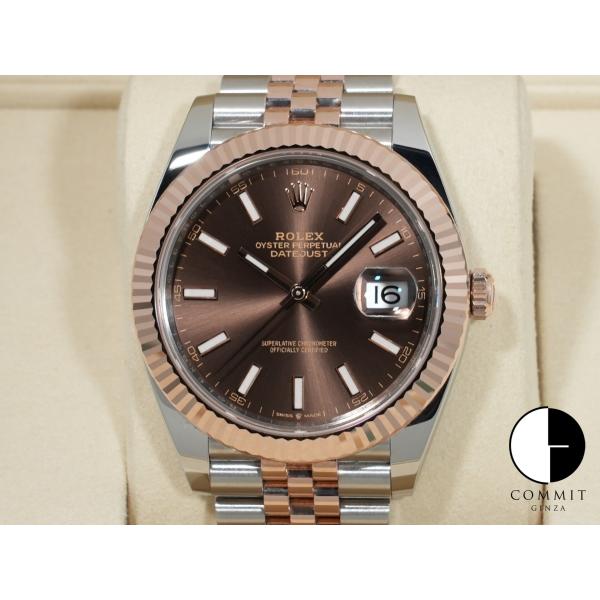 ロレックス デイトジャスト41 Ref.126331 ステンレススチール/エバーローズゴールド チョ...
