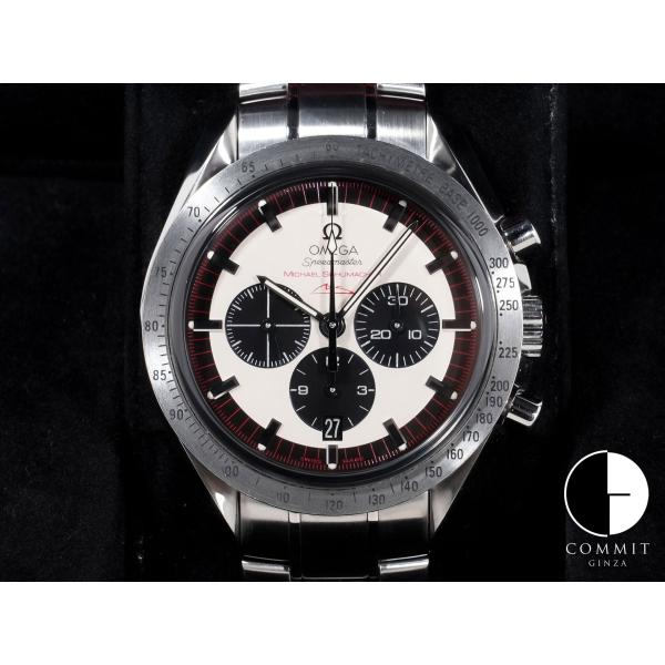 オメガ スピードマスター シューマッハ レジェンド Ref.3853.32 SS アイボリー×ブラッ...