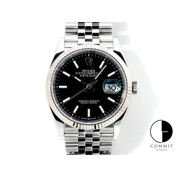ロレックス デイトジャスト36 Ref.126234 ステンレススチール/ホワイトゴールド ブラック...