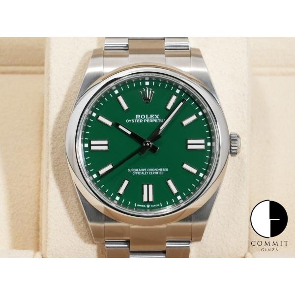 ロレックス オイスターパーペチュアル41 Ref.124300 SS グリーン文字盤