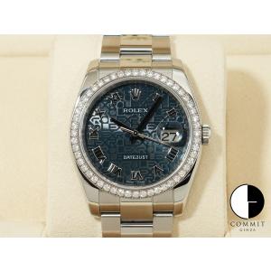 ロレックス デイトジャスト Ref.116244 SS/WG ブルーホリコンピューター文字盤｜commitginza