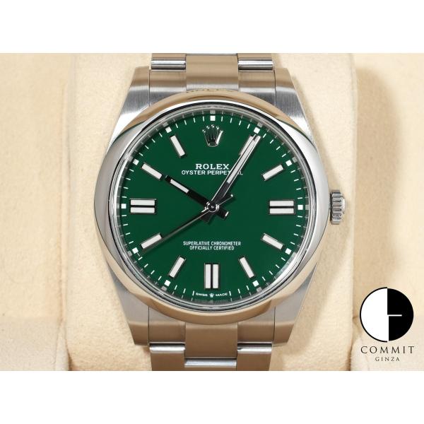 ロレックス オイスターパーペチュアル41 Ref.124300 SS グリーン文字盤