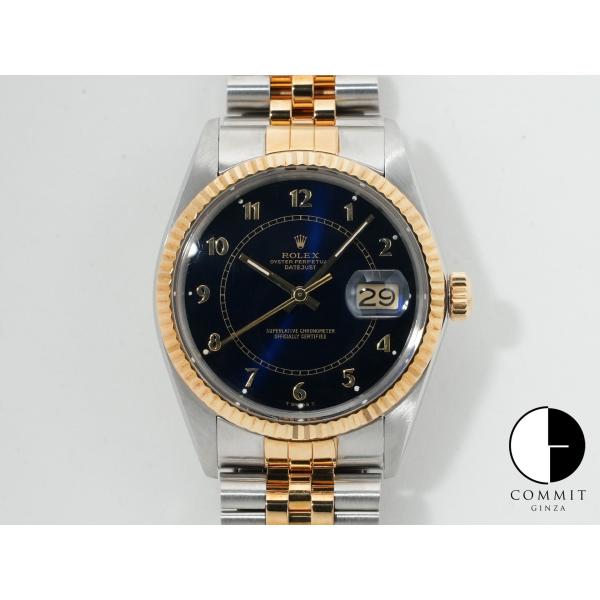 ロレックス デイトジャスト Ref.16013 ステンレススチール/イエローゴールド ブルーステラボ...