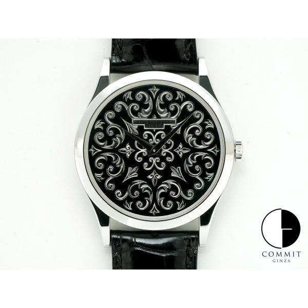 パテックフィリップ カラトラバ Ref.5088P-001 プラチナ 手彫金を施した黒七宝文字盤