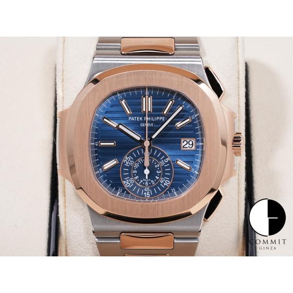パテックフィリップ ノーチラス クロノグラフ Ref.5980/1AR-001 SS/RG ブルー文...