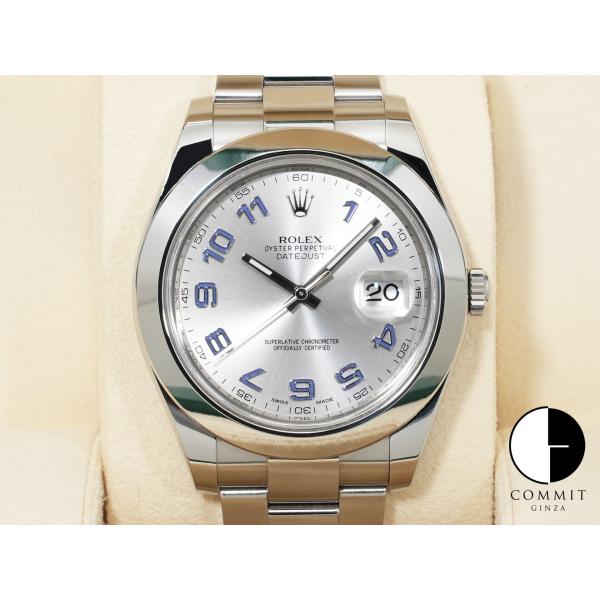 ロレックス デイトジャストII Ref.116300 ステンレススチール シルバーアラビア文字盤 オ...