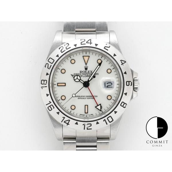 ロレックス エクスプローラーII Ref.16570 ステンレススチール ホワイト文字盤 オイスター...