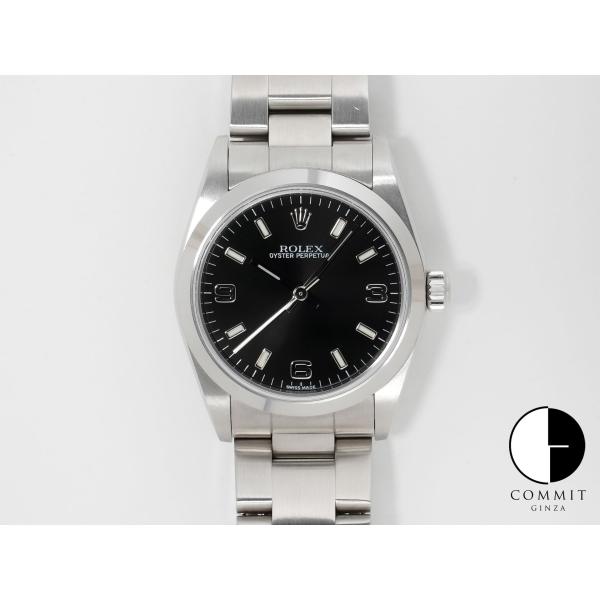 ロレックス オイスターパーペチュアル Ref.77080 ステンレススチール ブラック文字盤
