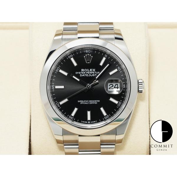 ロレックス デイトジャスト41 Ref.126300 ステンレススチール ブラック文字盤 オイスター...