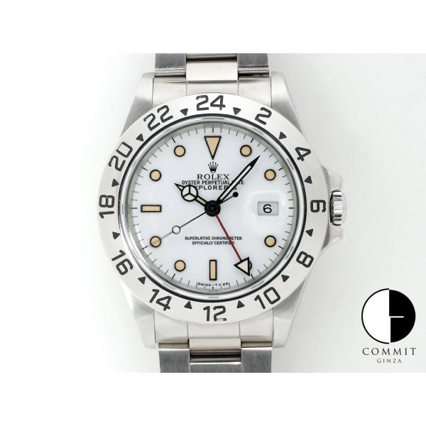ロレックス エクスプローラーII Ref.16570 ステンレススチール ホワイト文字盤 オイスター...