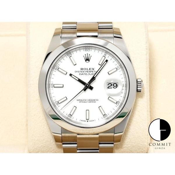 ロレックス デイトジャスト41 Ref.126300 ステンレススチール ホワイト文字盤 オイスター...