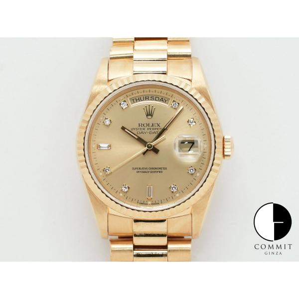 ロレックス デイデイト36 Ref.18238A 18KYG シャンパンゴールドx10Pダイヤ文字盤