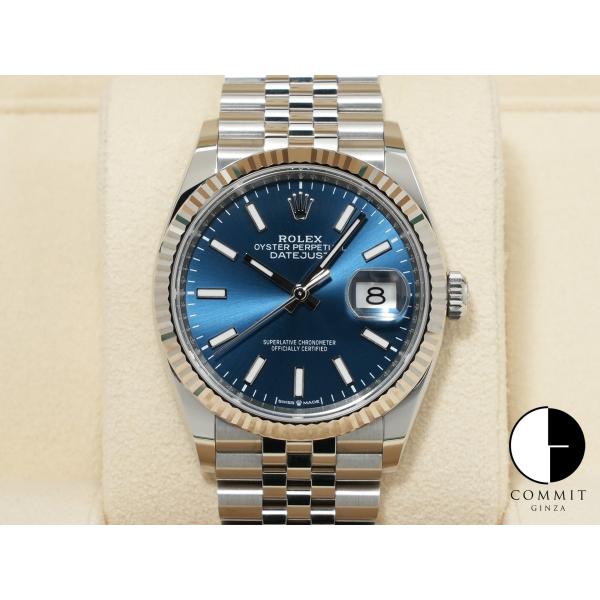 ロレックス デイトジャスト36 Ref.126234 ステンレススチール/ホワイトゴールド ブルー文...