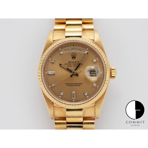 ロレックス デイデイト36 Ref.18038A イエローゴールド シャンパン文字盤