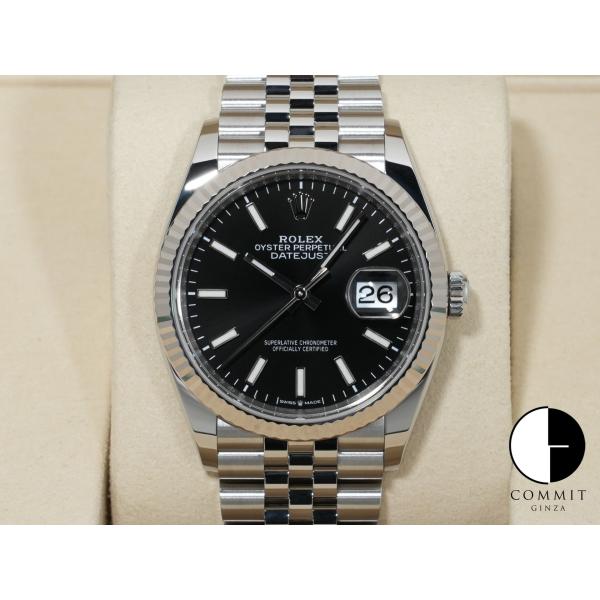 ロレックス デイトジャスト36 Ref.126234 ステンレススチール/ホワイトゴールド ブラック...