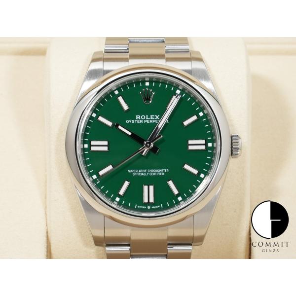 ロレックス オイスターパーペチュアル41 Ref.124300 SS グリーン文字盤
