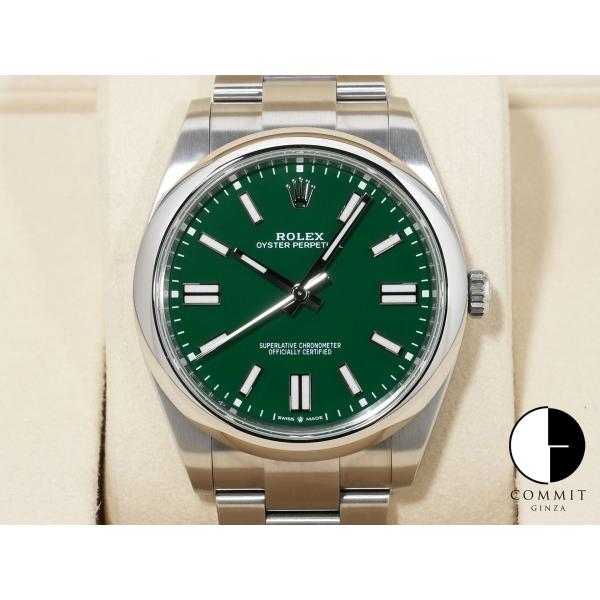 ロレックス オイスターパーペチュアル41 Ref.124300 SS グリーン文字盤