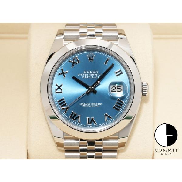 ロレックス デイトジャスト41 Ref.126300 ステンレススチール アズーロブルー文字盤 ジュ...