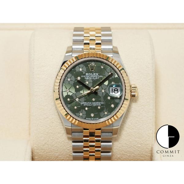 ロレックス デイトジャスト Ref.278273 ステンレススチール/イエローゴールド オリーブグリ...