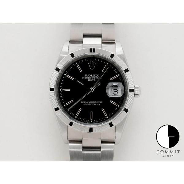 ロレックス オイスターパーペチュアル デイト Ref.15210 SS ブラック文字盤