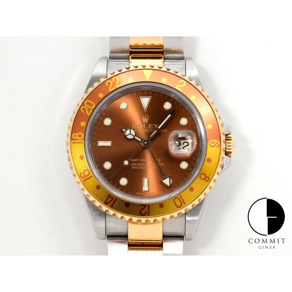 ロレックス GMTマスターII Ref.16713 ステンレススチール/イエローゴールド ブラウン文...