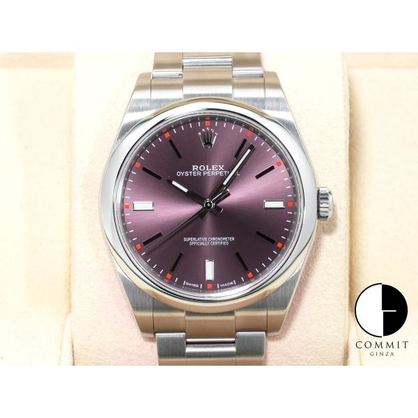 ロレックス オイスターパーペチュアル39 Ref.114300 ステンレススチール レッドグレープ文...
