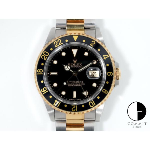 ロレックス GMTマスターII Ref.16713 ステンレススチール/イエローゴールド ブラック文...