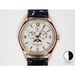 パテックフィリップ アニュアルカレンダー ムーン フェイズ  Tiffany&Co. Ref.5146R-001 18KRG アイボリー文字盤｜commitginza