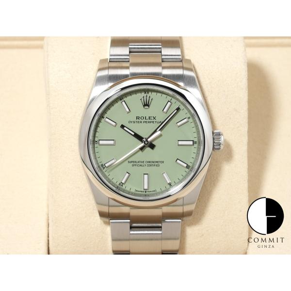 ロレックス オイスターパーペチュアル34 Ref.124200 SS ピスタチオ文字盤