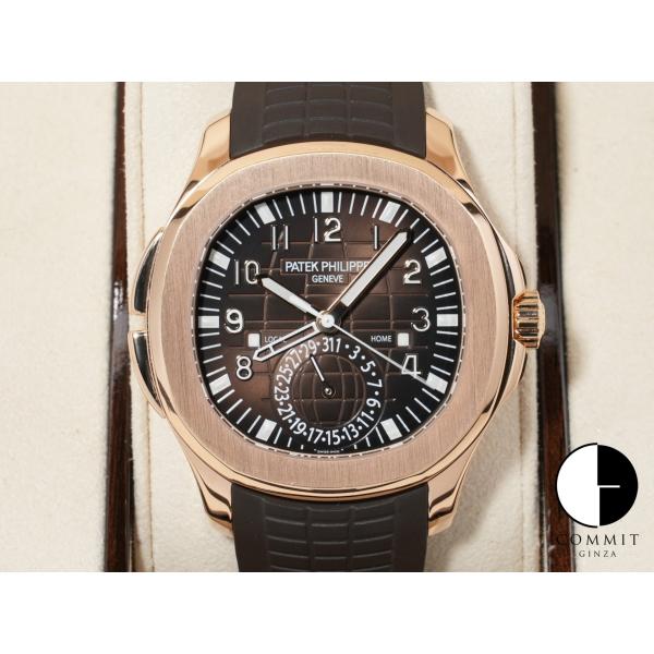 パテックフィリップ アクアノート Ref.5164R-001 ローズゴールド ブラウン エンボス文字...
