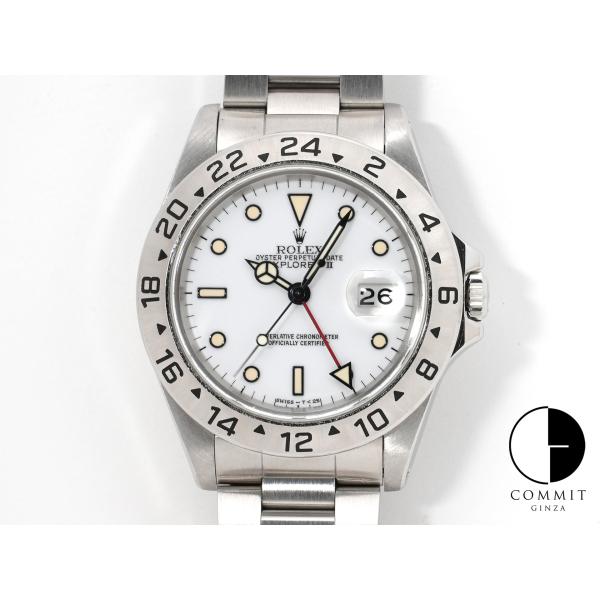 ロレックス エクスプローラーII Ref.16570 ステンレススチール ホワイト文字盤 オイスター...