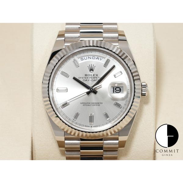 ロレックス デイデイト40 Ref.228239A ホワイトゴールド シルバーx10Pダイヤ文字盤