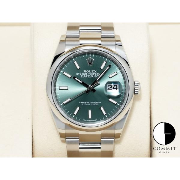 ロレックス デイトジャスト36 Ref.126200 ステンレススチール ミントグリーン文字盤 オイ...