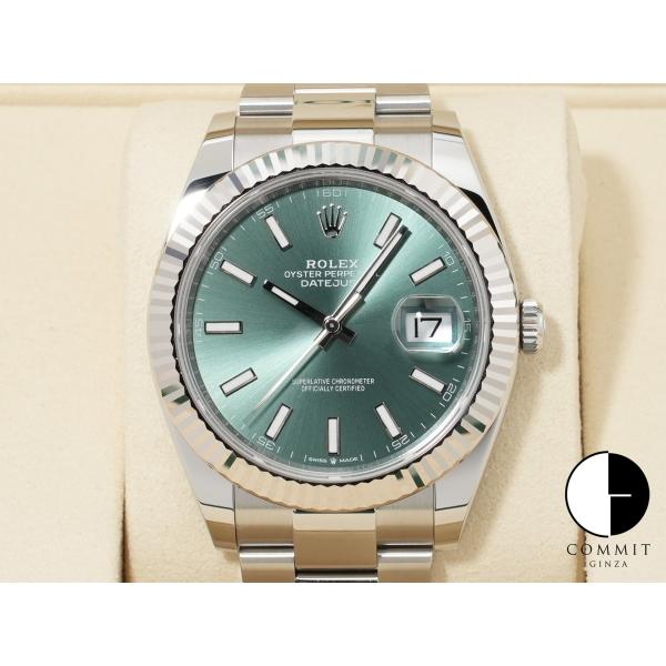 ロレックス デイトジャスト41 Ref.126334 SS/WG ミントグリーン文字盤 オイスターブ...