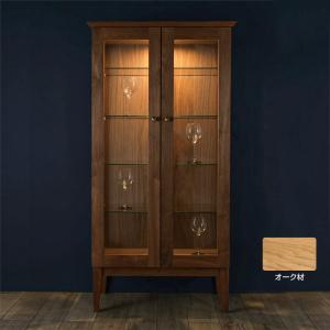 ショーケース キャビネット ステンドグラス 木製 オーク レトロ