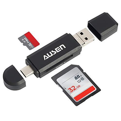 AUSEN SD/TF カードリーダー 3 in 1 Type-C/Micro usb/USB メモ...