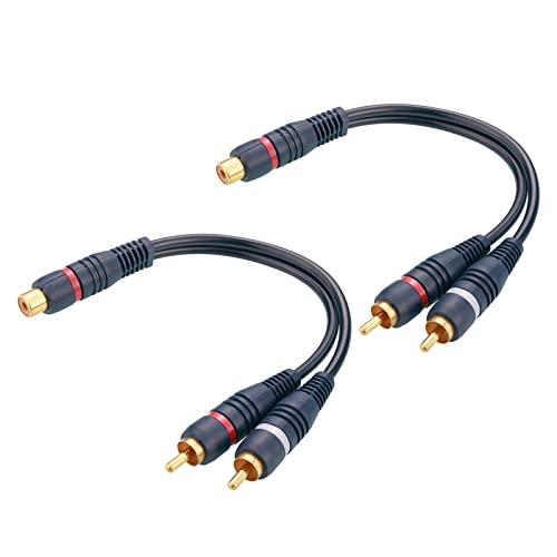 EIGHTNOO RCA ケーブル 分岐 2本 21.5cm 赤白 分配 1RCAメスto 2RCA...