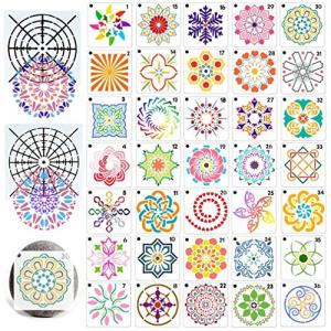RuiChy 38個 曼荼羅 絵画のための ステンシル、 再利用可能