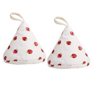 三角鍋つかみ 2個セット キッチンミトン オーブンミトン おしゃれ かわいい いちご 滑り止め 耐熱ミトン なべ 鍋蓋 左右兼用 収納便利