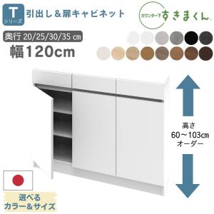 開梱設置付き】カウンター下収納 すきまくん 薄型 開き扉 キャビネット
