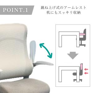 肘跳ね上げ式 オフィスチェア 回転式 肘付き ...の詳細画像2