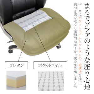オフィスチェア レザー 本革 パソコンチェア ...の詳細画像2