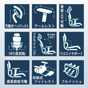 ディグレ オフィスチェア フットレスト 付き ...の詳細画像4