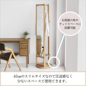 回転式スタンドミラー ハンガーラック 鏡 全身...の詳細画像3