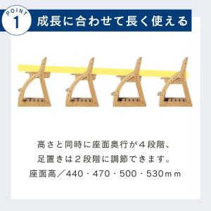 コイズミ 学習椅子 KOIZUMI 木製 4ス...の詳細画像2